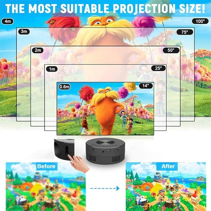 Home HD Portable Pocket Projector — Up to 100 Inch Screen